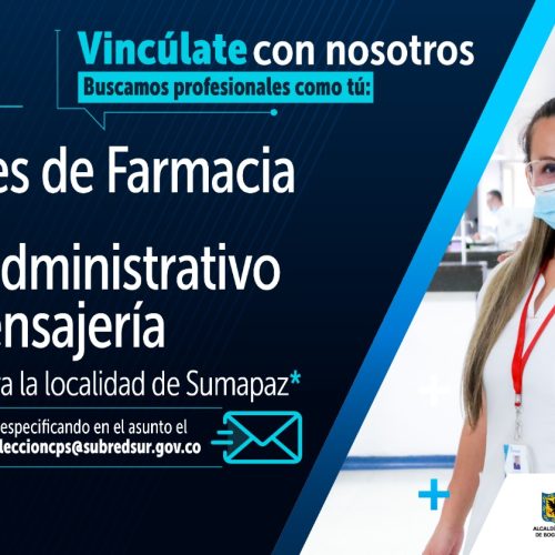 Vacante 4 - mayo 2024 - auxiliares farmacia y mensajero